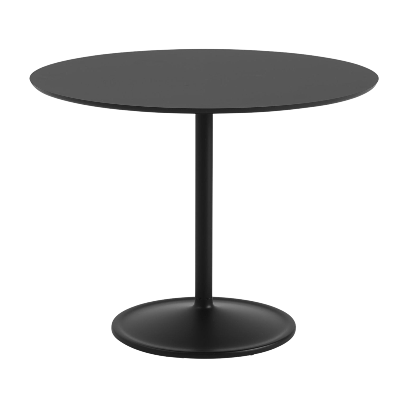 Esstisch aus Aluminium und schwarzem Nanolaminat 95x73cm Soft - -. Muuto