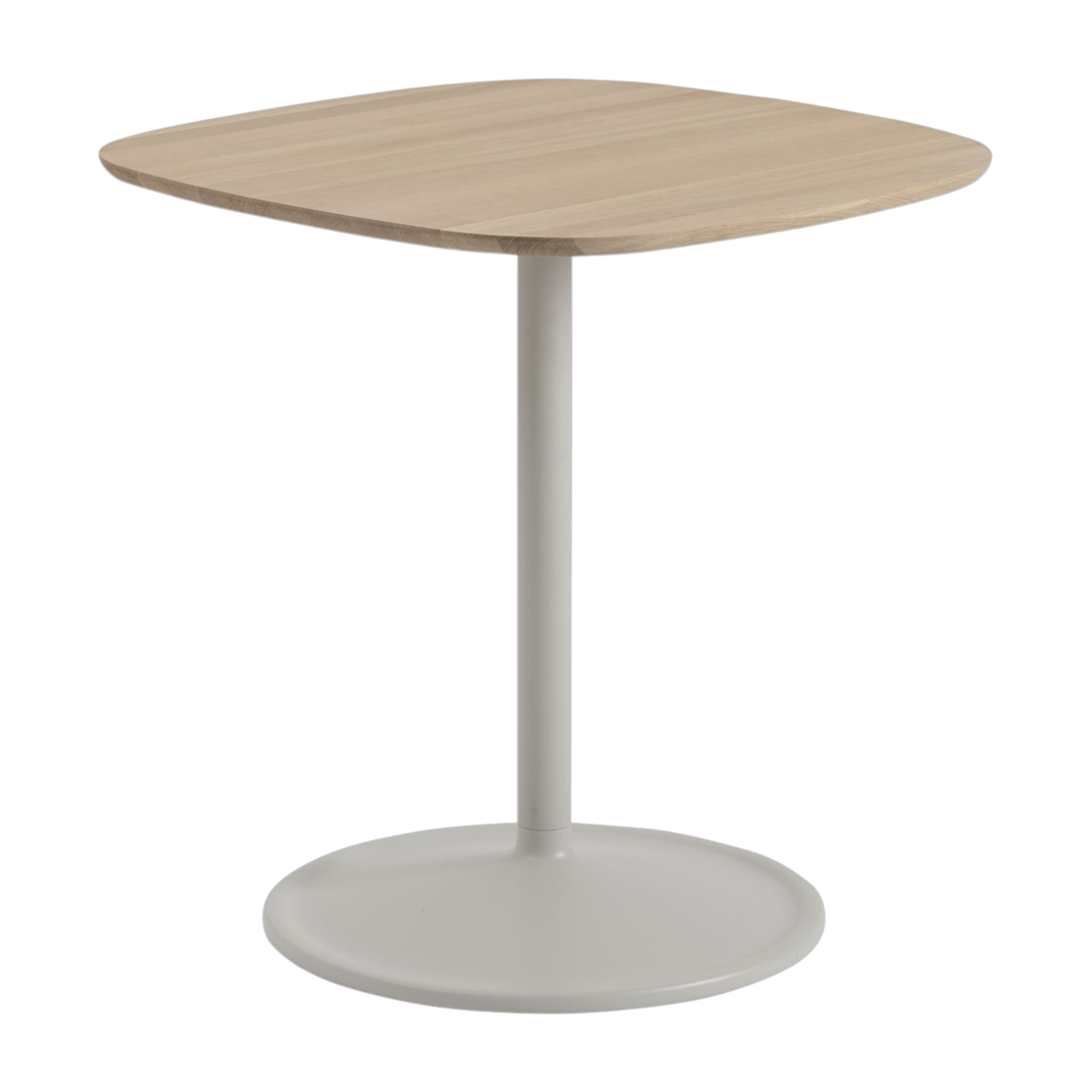Tavolo da pranzo in alluminio con piano in quercia 70x73cm Soft Café - Muuto