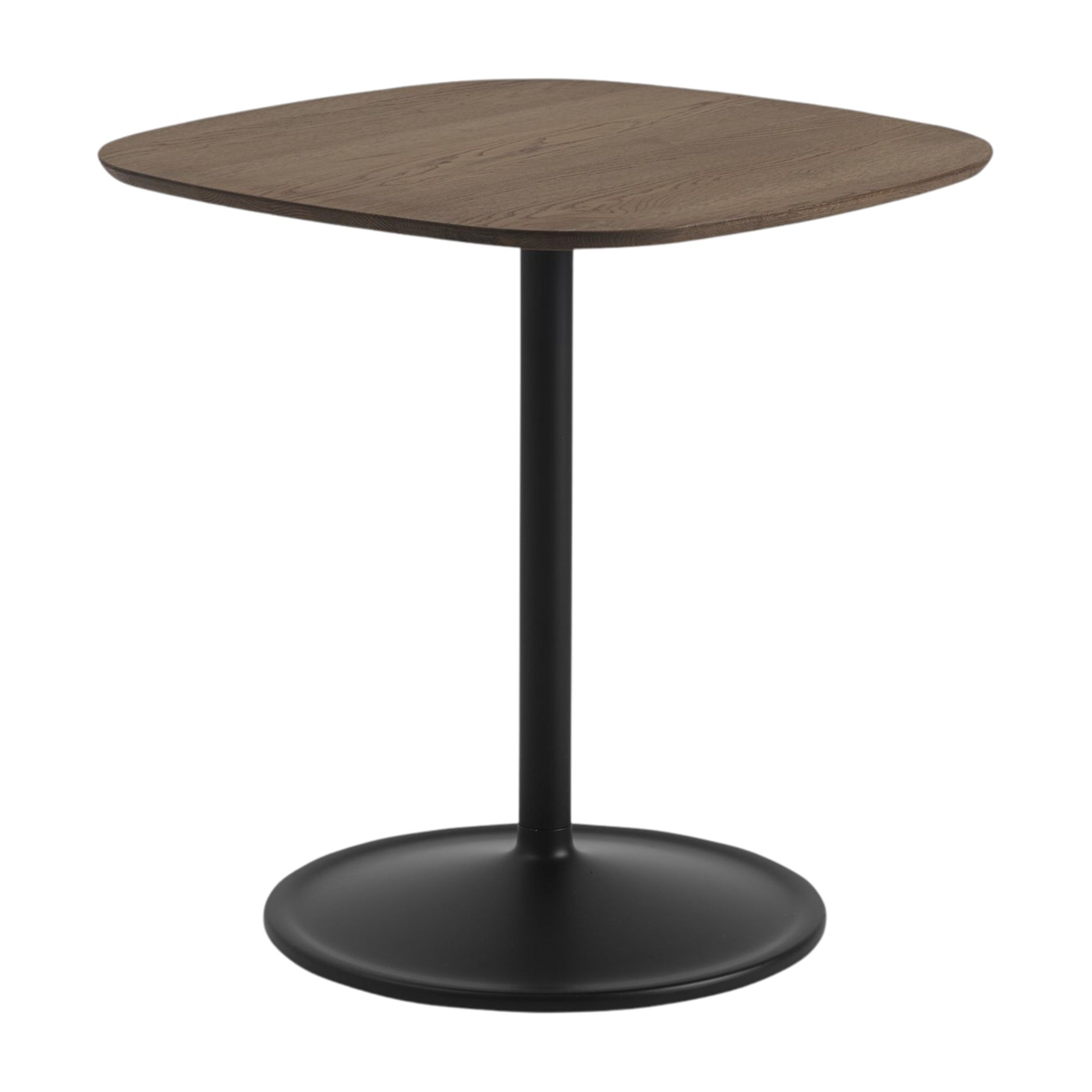Esstisch aus Aluminium und dunkel geölter Eiche 70x73cm Soft Café -. Muuto