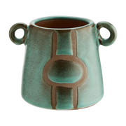 Vase in terracotta stampata verde 14x10, 5 cm - Madam Stoltz