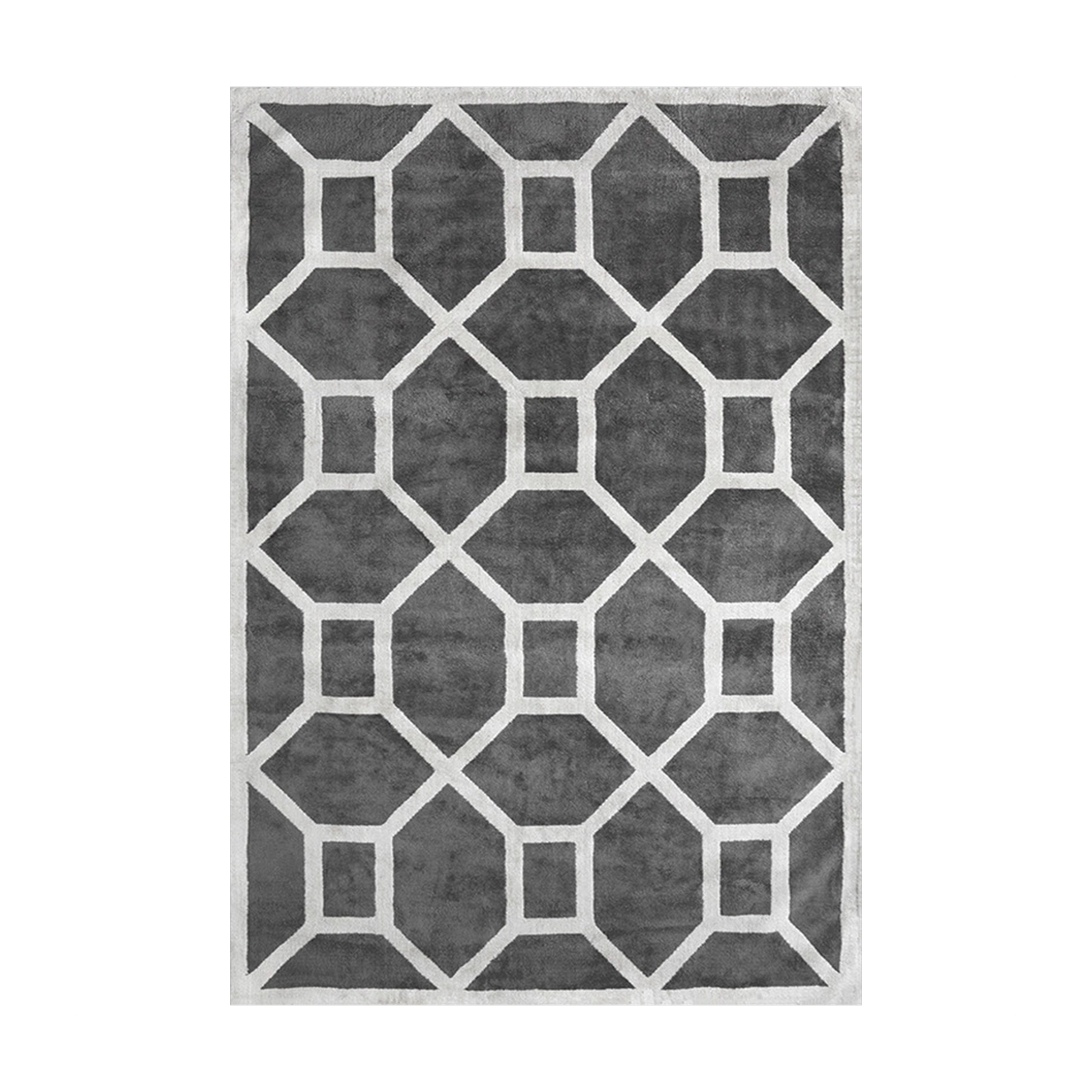Elephant grey rectangular viscose rug 160x250cm Entrance - Layered