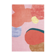 Rectangular wool carpet tufted pink 180x270cm Flower - Layered