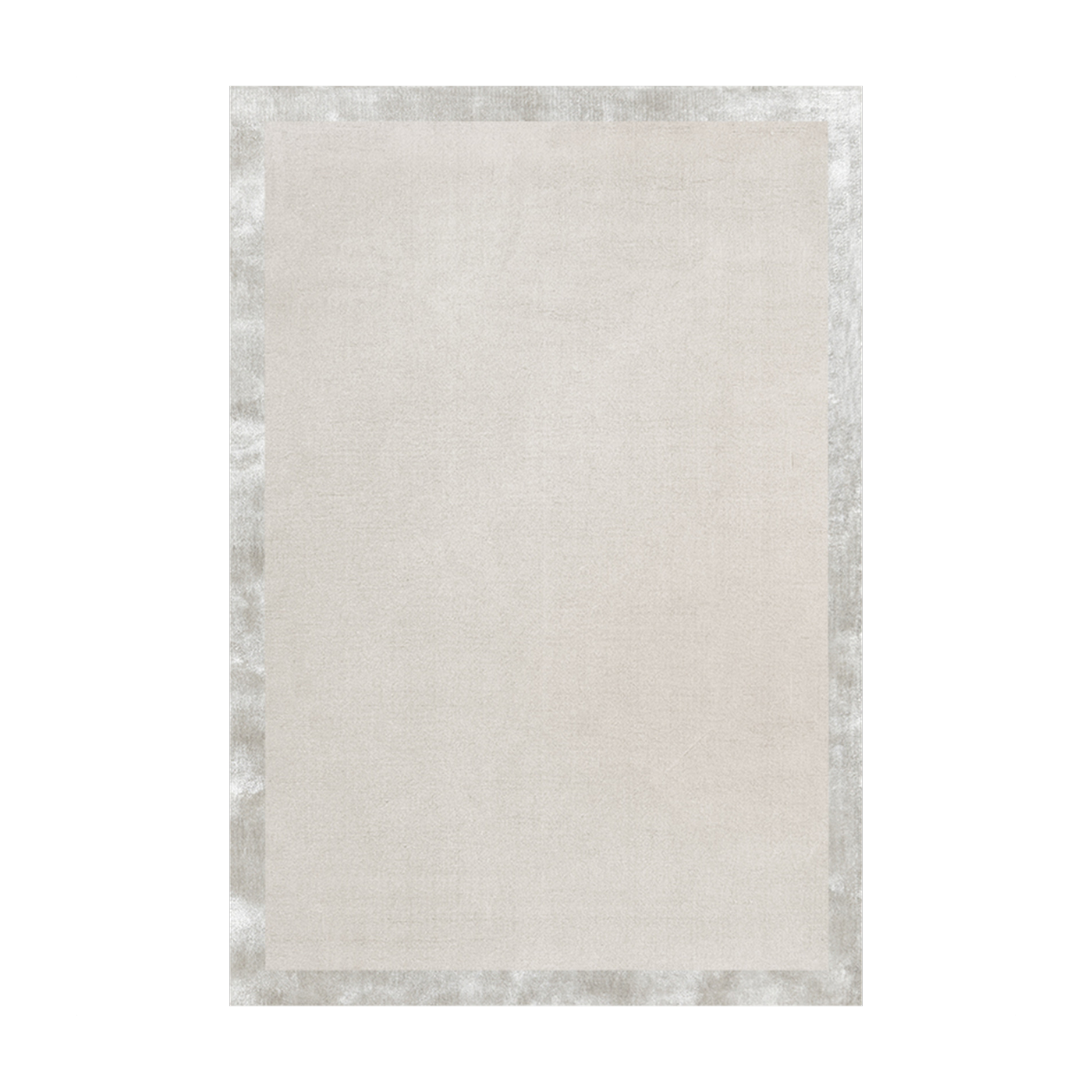 White wool rectangular rug 300x400cm Wool Border - Layered