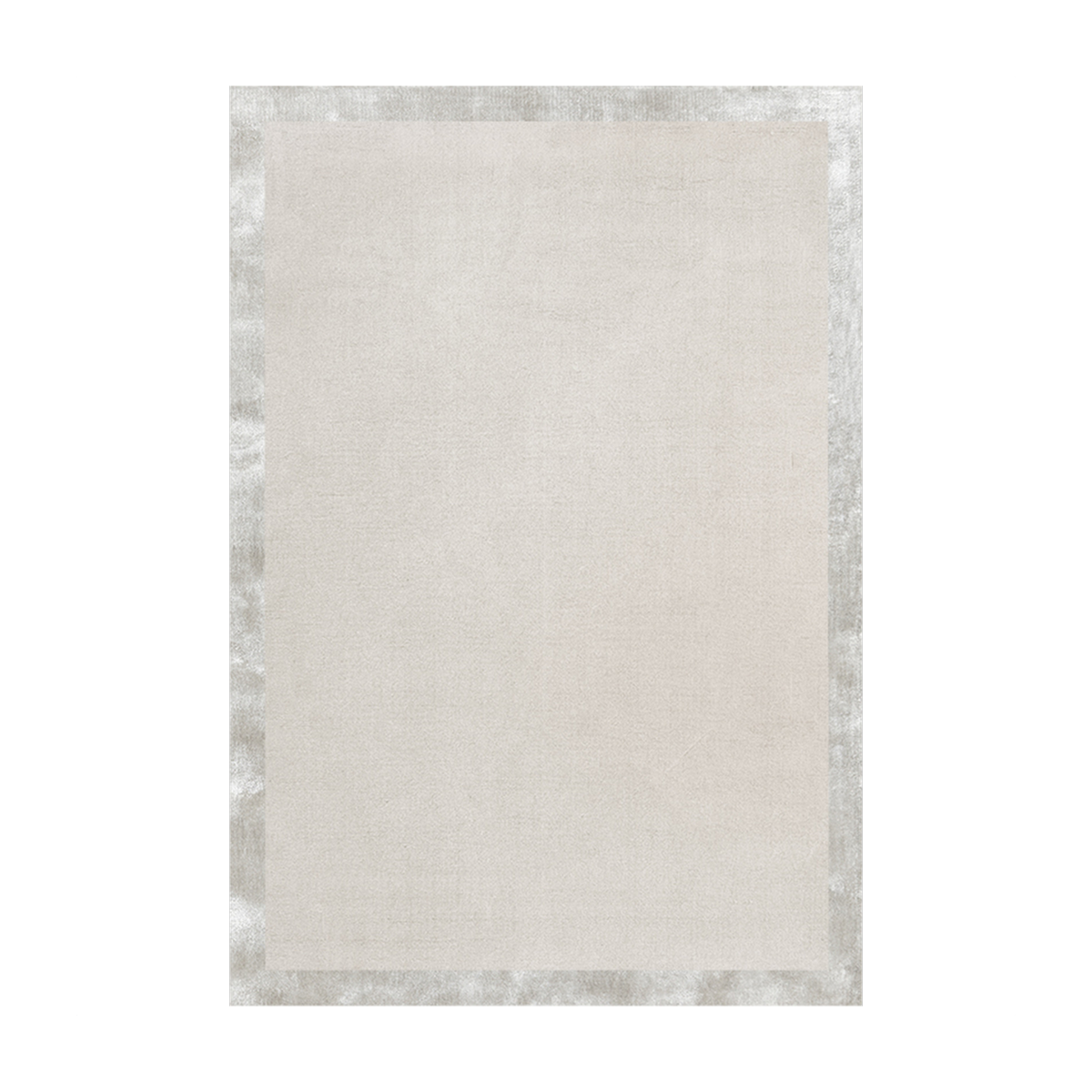 Rectangular white wool rug 180x270cm Wool Border - Layered