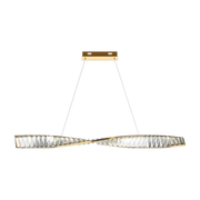 Lampada a sospensione a spirale orizzontale in metallo dorato e vetro 100 cm Krone - Maytoni