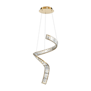 Suspension spirale verticale en métal doré et verre 374x45cm Krone - Maytoni