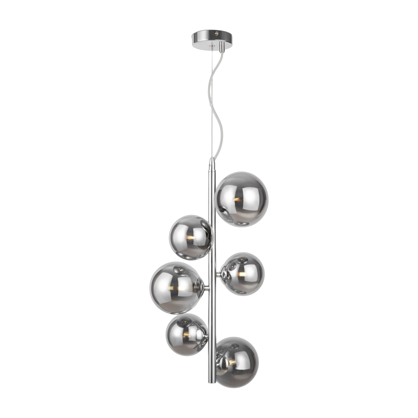 Lámpara colgante de metal cromado 6 bombillas 29 cm Dallas - Maytoni