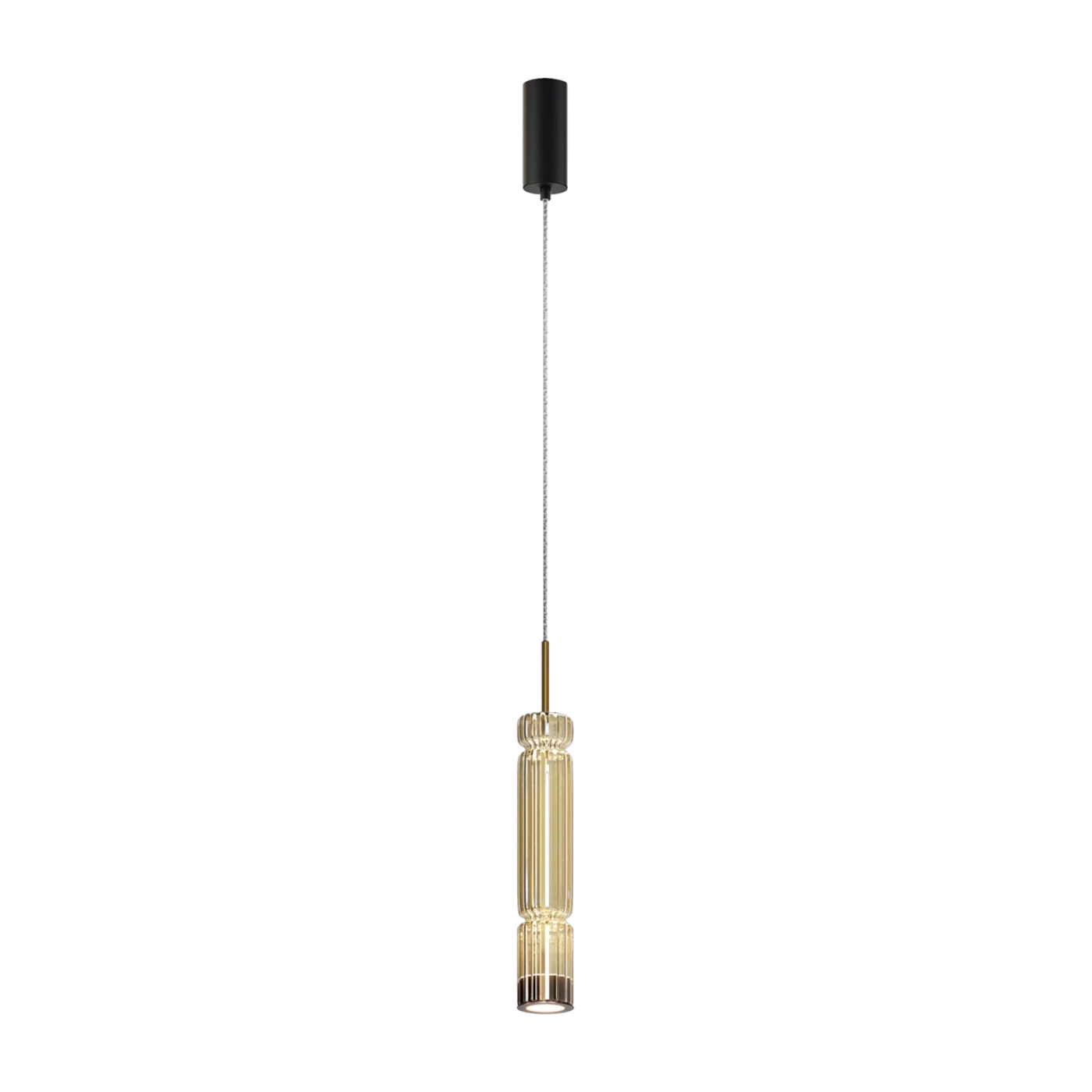 Gold glass and black metal pendant 365x8cm Ordo - Maytoni