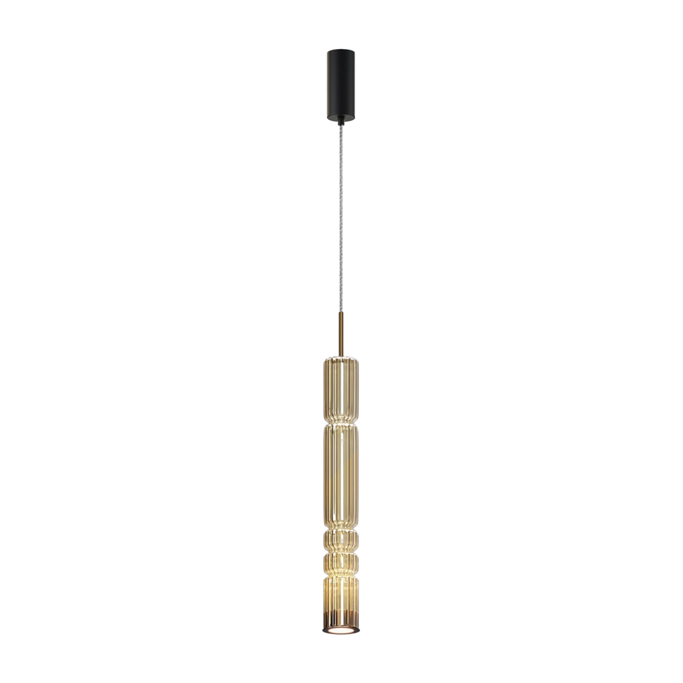 Gold glass and black metal 384x8cm Ordo pendant light - Maytoni