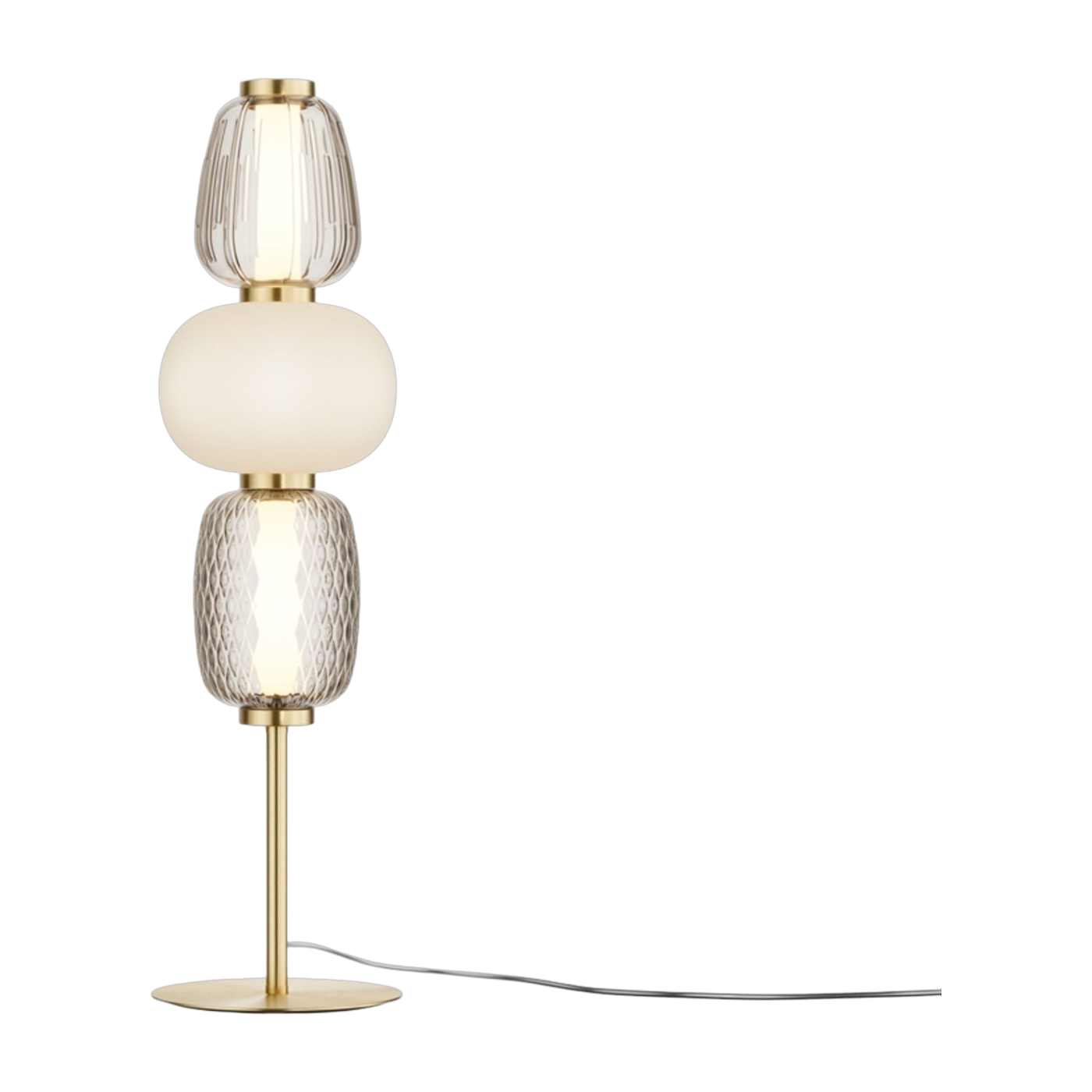 Lampada da tavolo Pattern in vetro e metallo dorato 67, 5x18cm - Maytoni