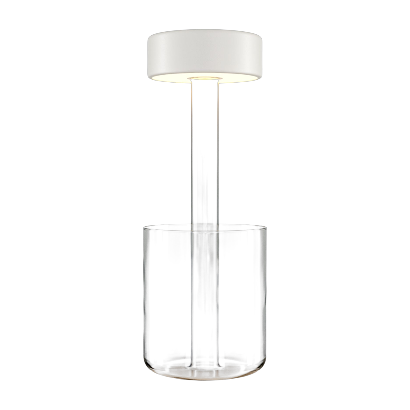 Lámpara de mesa portátil de aluminio blanco y florero de vidrio 12 x 34,8 cm AI Collaboration - Maytoni