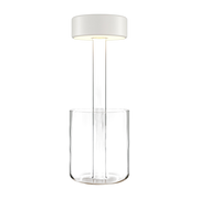 Lampe de table portable en aluminium blanc et vase en verre 12x34,8cm AI Collaboration - Maytoni