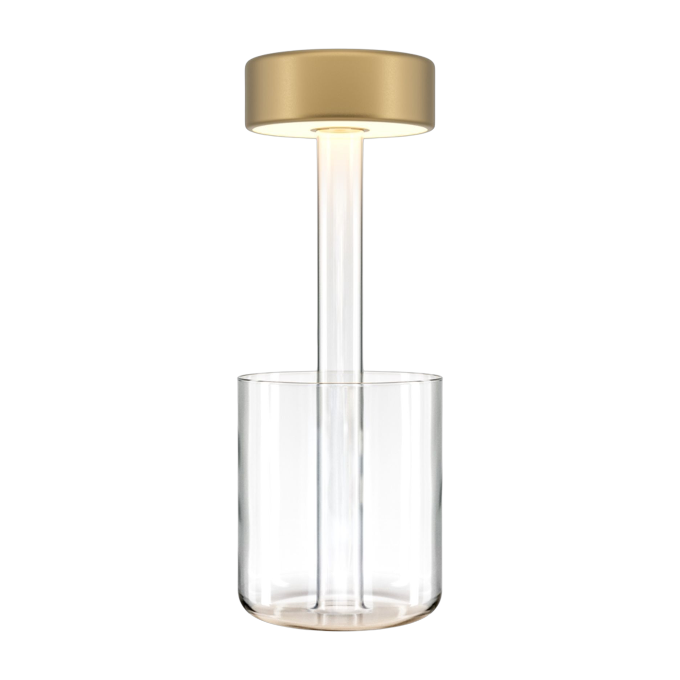 Lámpara de mesa portátil de aluminio dorado y florero de vidrio 12 x 34,8 cm AI Collaboration - Maytoni