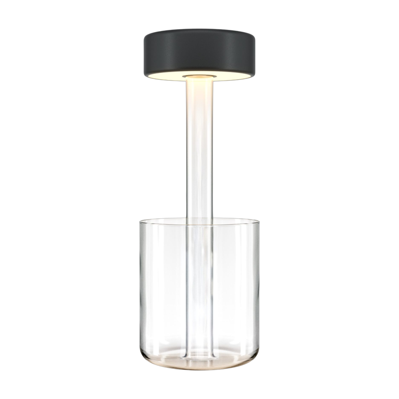 Lámpara de mesa portátil de aluminio negro y florero de vidrio 12 x 34,8 cm AI Collaboration - Maytoni
