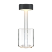 Lampada da tavolo portatile in alluminio nero e vase in vetro 12x34, 8 cm AI Collaboration - Maytoni