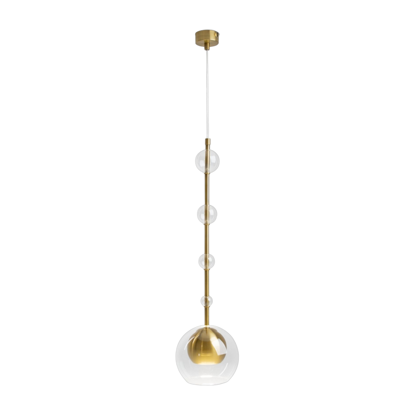 Ros glass and brass metal pendant lamp 12x60cm - Maytoni