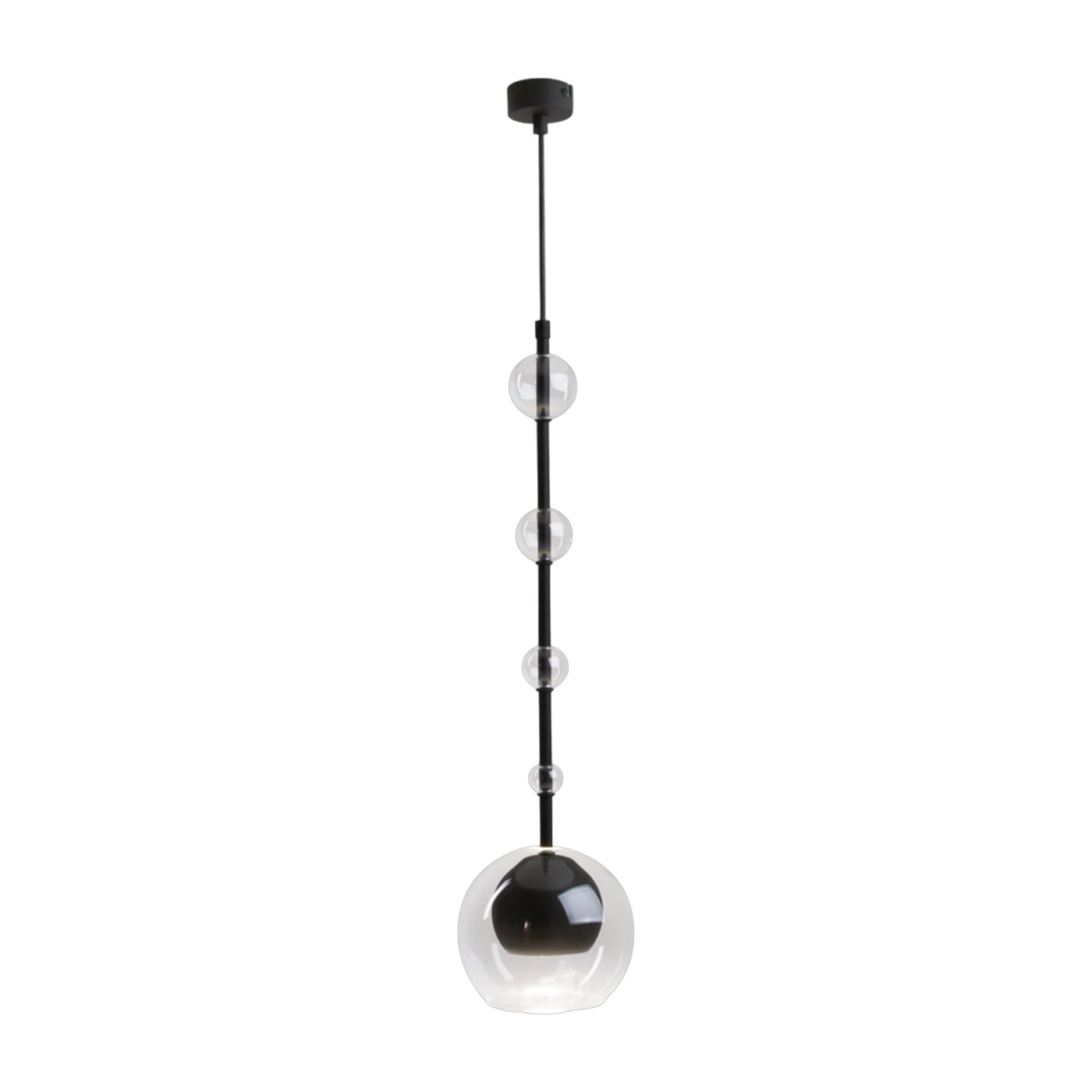 Lámpara colgante en vidrio y metal negro 12 x 60 cm Ros - Maytoni