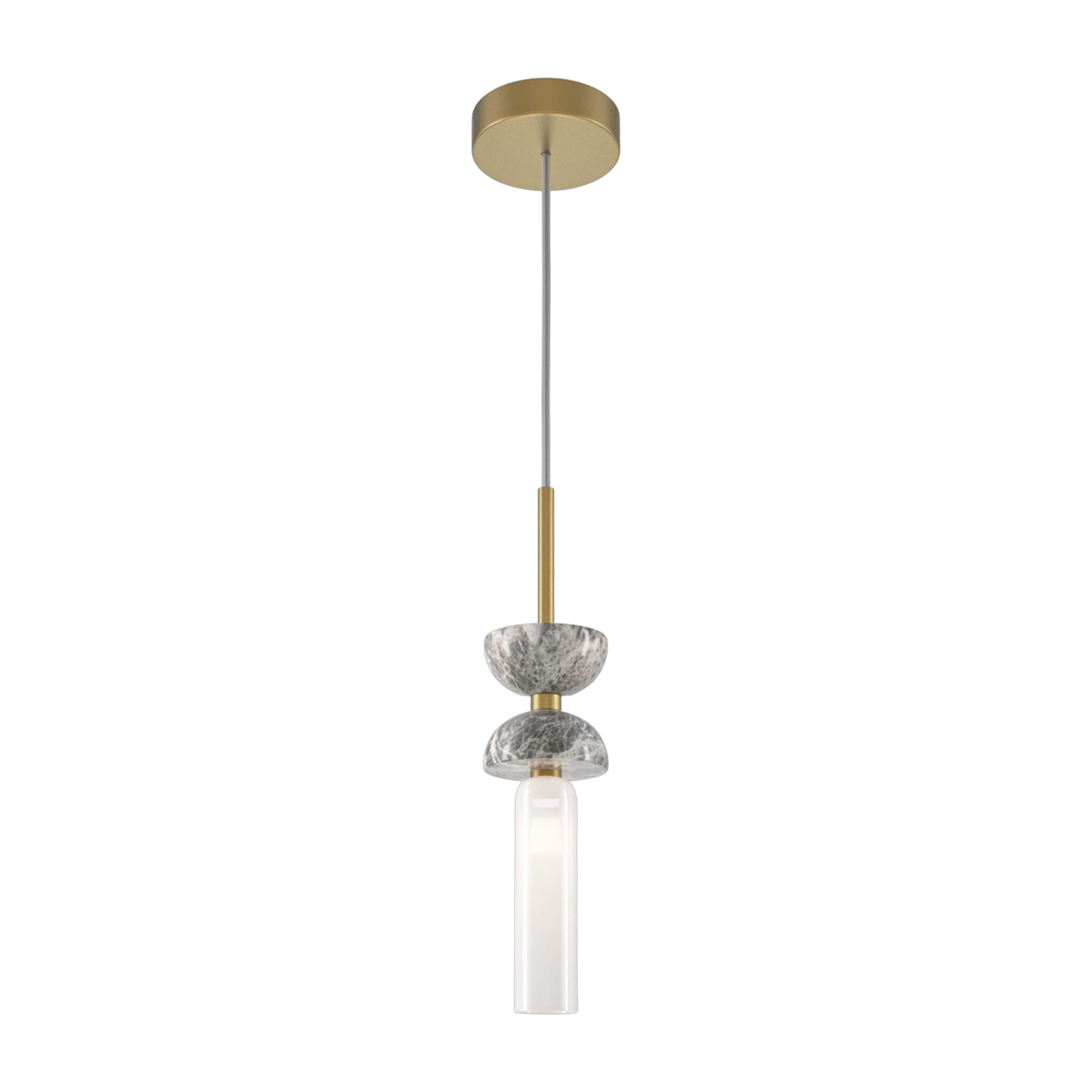 Lámpara colgante en metal dorado y mármol gris 10 x 336,5 cm Kyoto - Maytoni