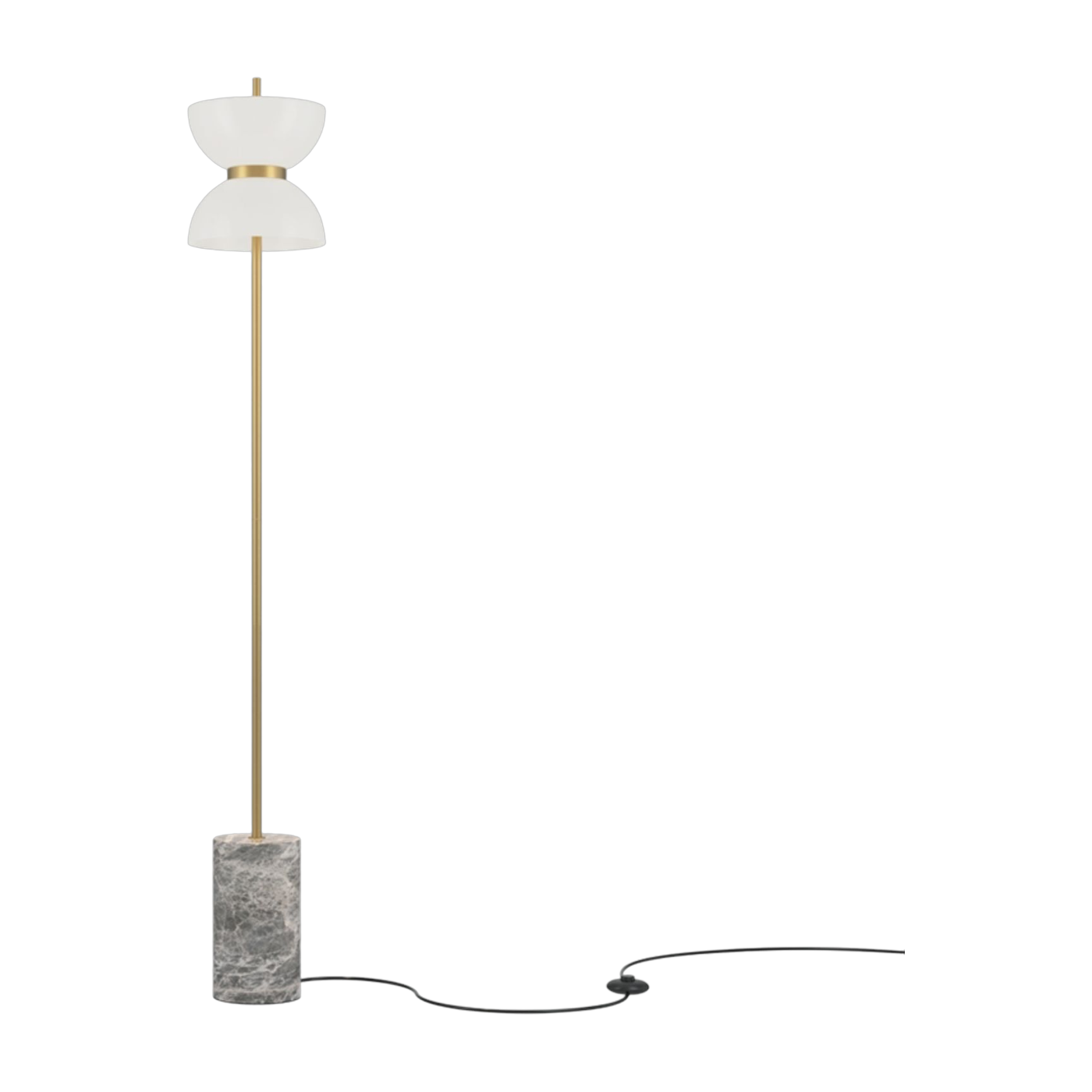 Lámpara de pie en metal dorado y mármol gris 145 cm Kyoto - Maytoni