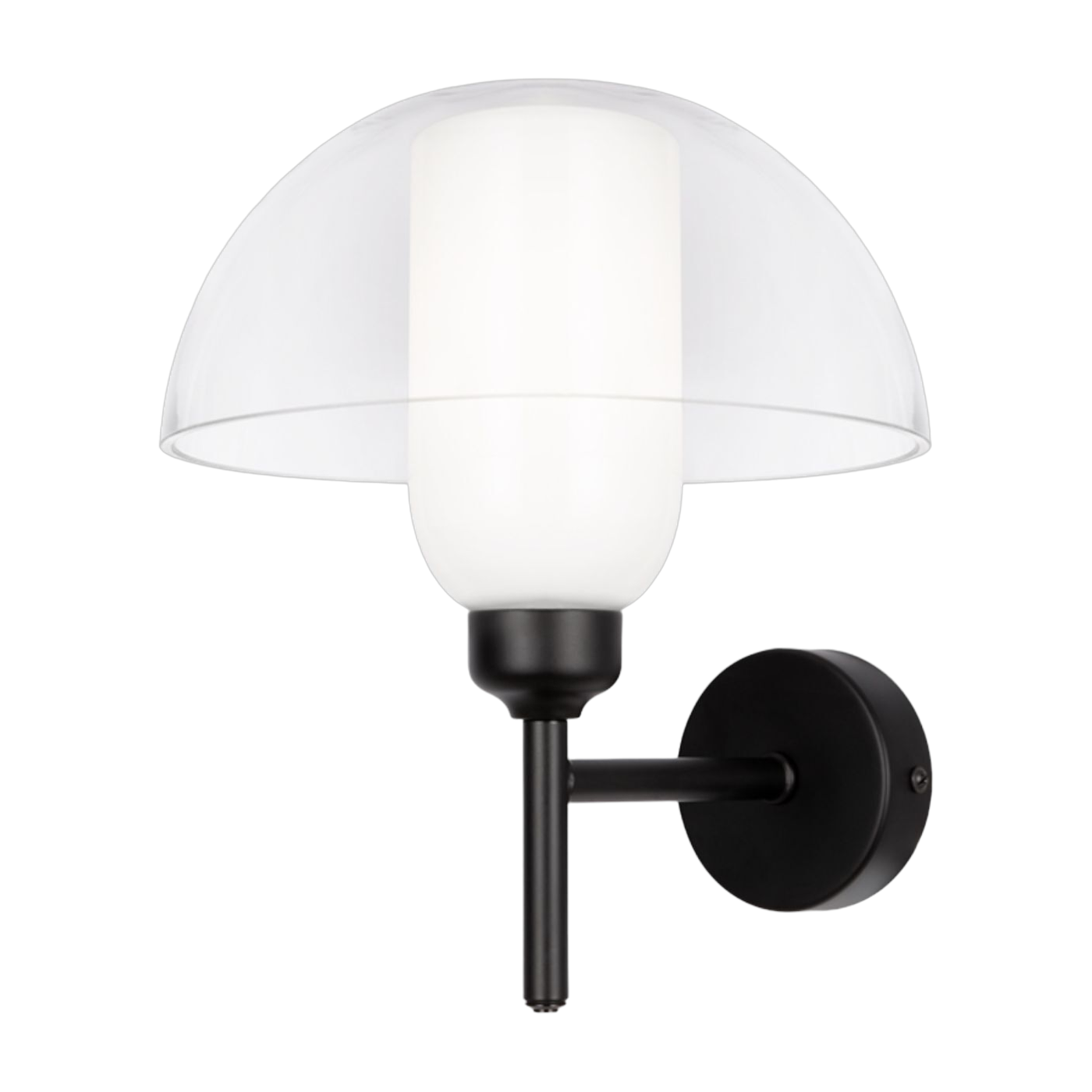 Glass and black metal wall sconce 24. 4x22cm Memory - Maytoni