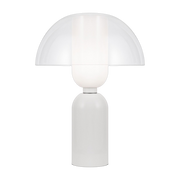 Glass and white metal table lamp 24. 5x30cm Memory - Maytoni