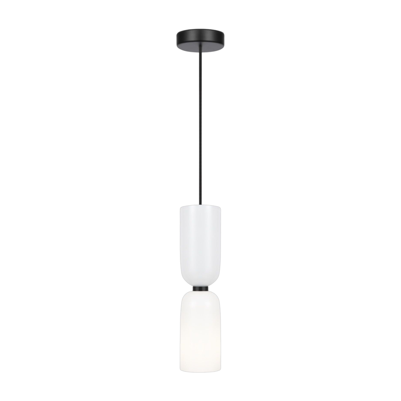Lámpara colgante de vidrio blanco y metal negro 8 x 232 cm Memory - Maytoni