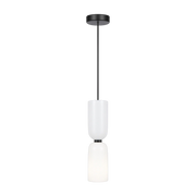 Lampada a sospensione in vetro bianco e metallo nero 8x232cm Memory - Maytoni