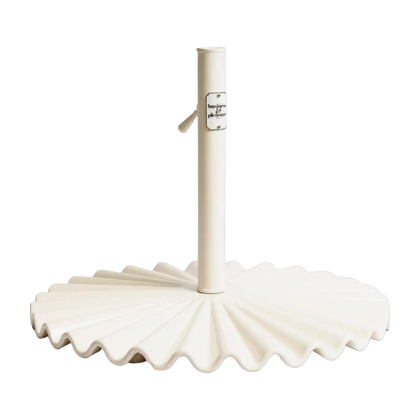 Pied de parasol en acier inoxydable blanc antique 60cm Clamshell - Business & Pleasure