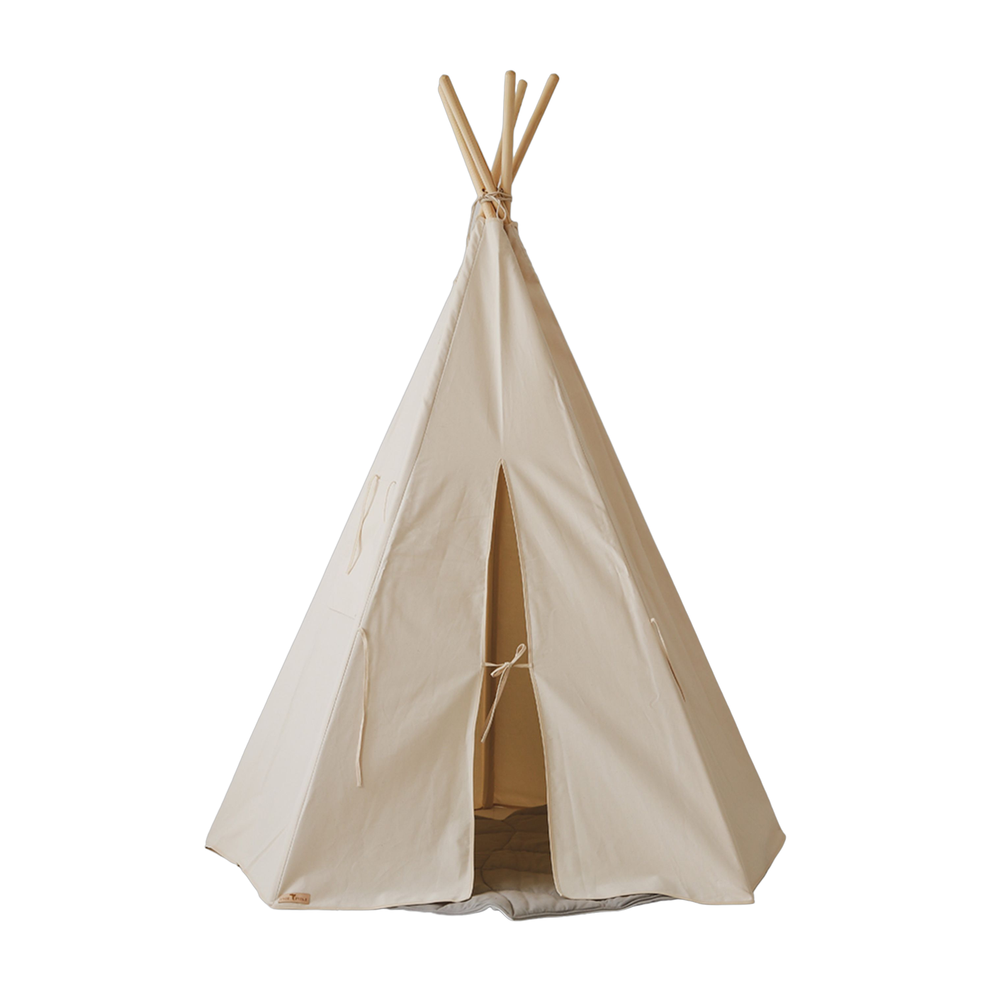 Ensemble de tipi y alfombras de algodón beige y gris - Moi Mili