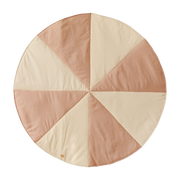 Runder Teppich aus Baumwolle und Leinen Patchwork in Puderrosa -. Moi Mili