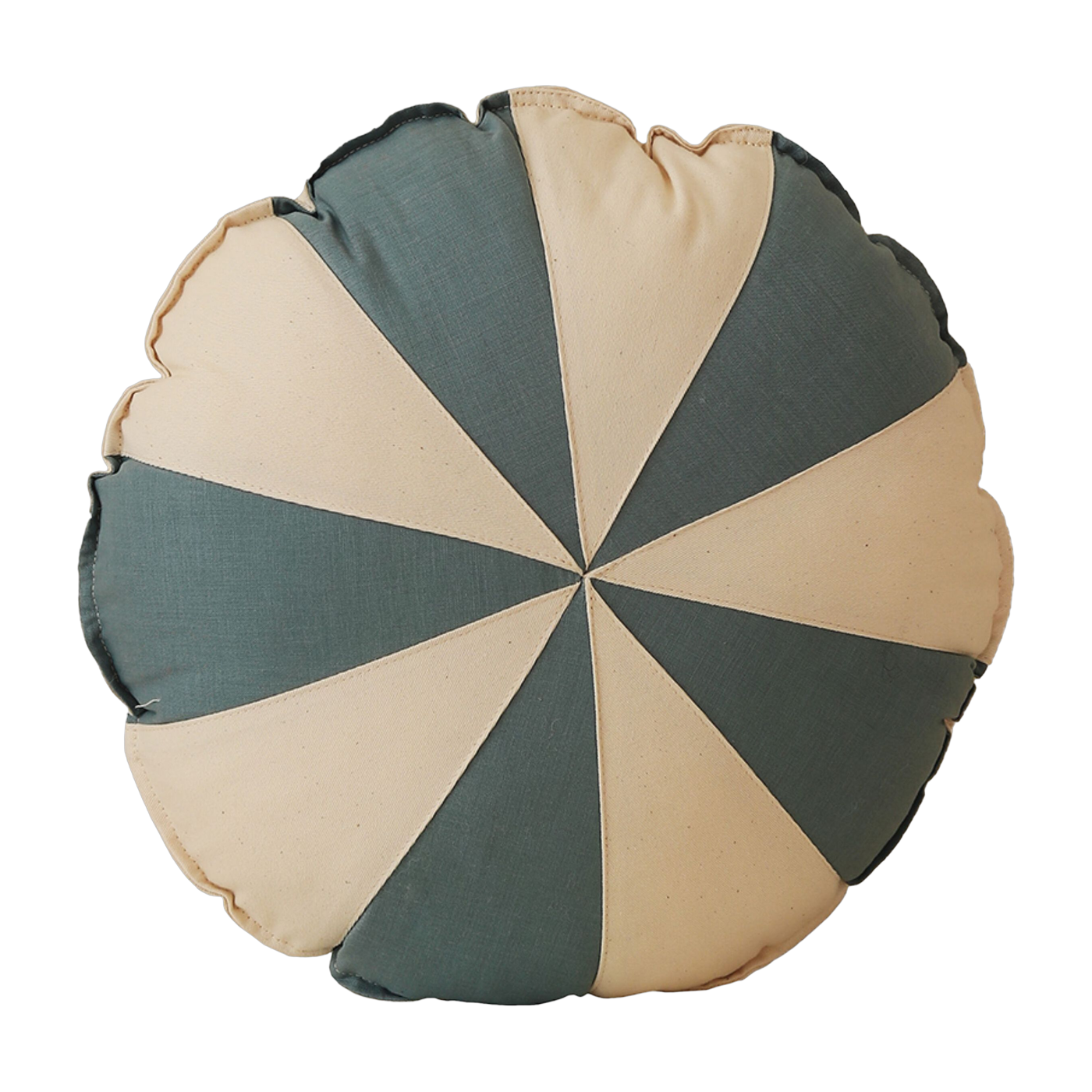 Blue patchwork cotton and linen cushion Bonbon - Moi Mili