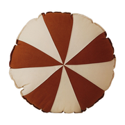 Cuscino in cotone e lino patchwork marrone Bonbon - Moi Mili