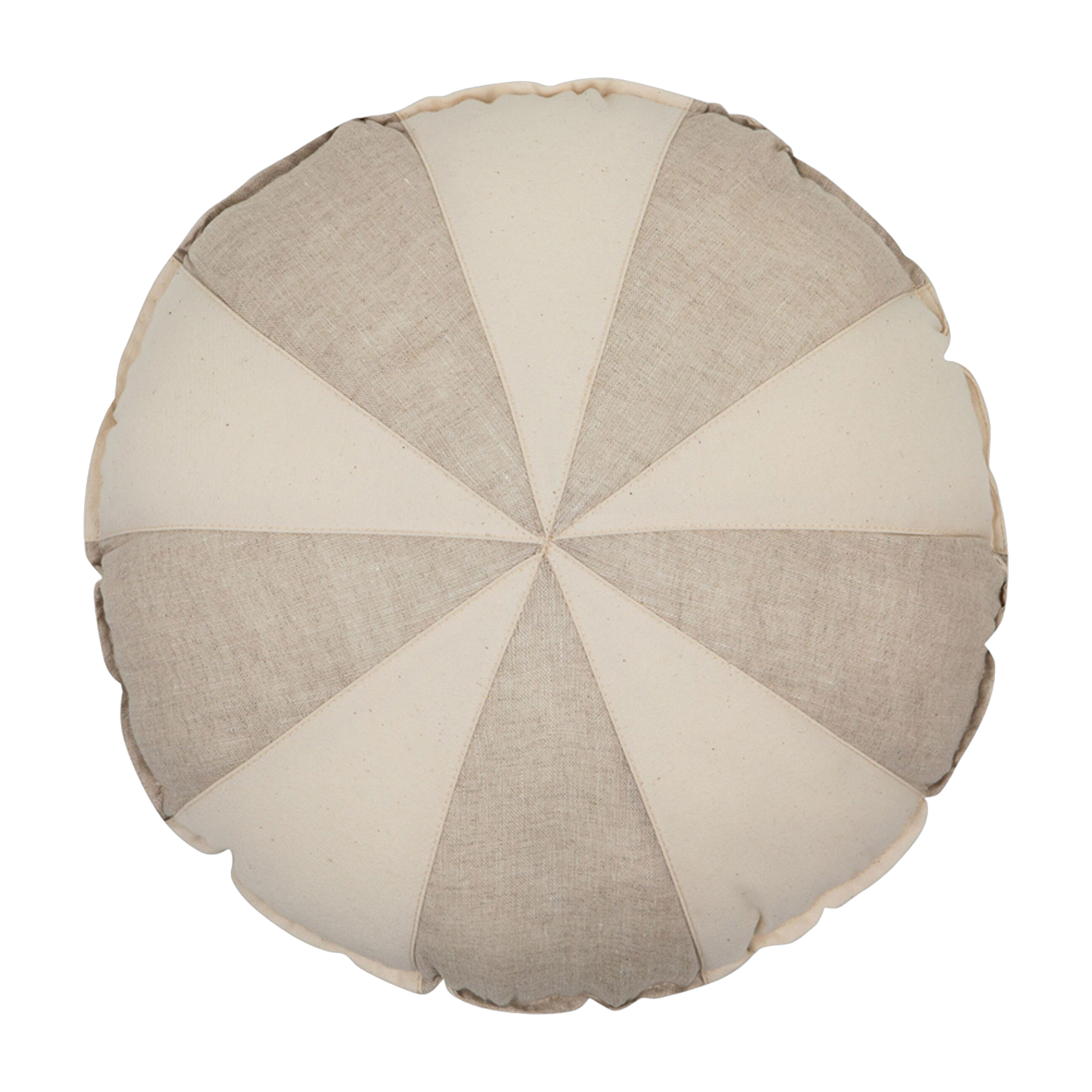 Cream patchwork cotton and linen cushion Bonbon - Moi Mili