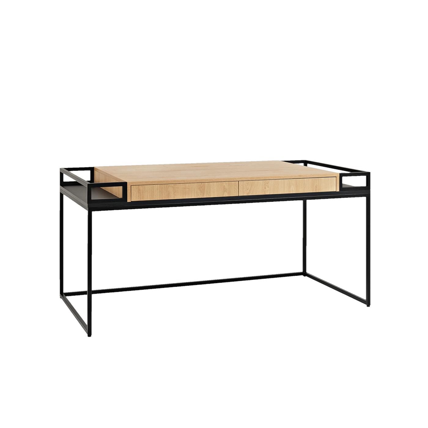 Bureau en chêne et métal noir 160cm K16 - Custom form