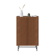 Armario con chapa de roble cognac y marbre blanco carrara cepillado Forst - Un'common