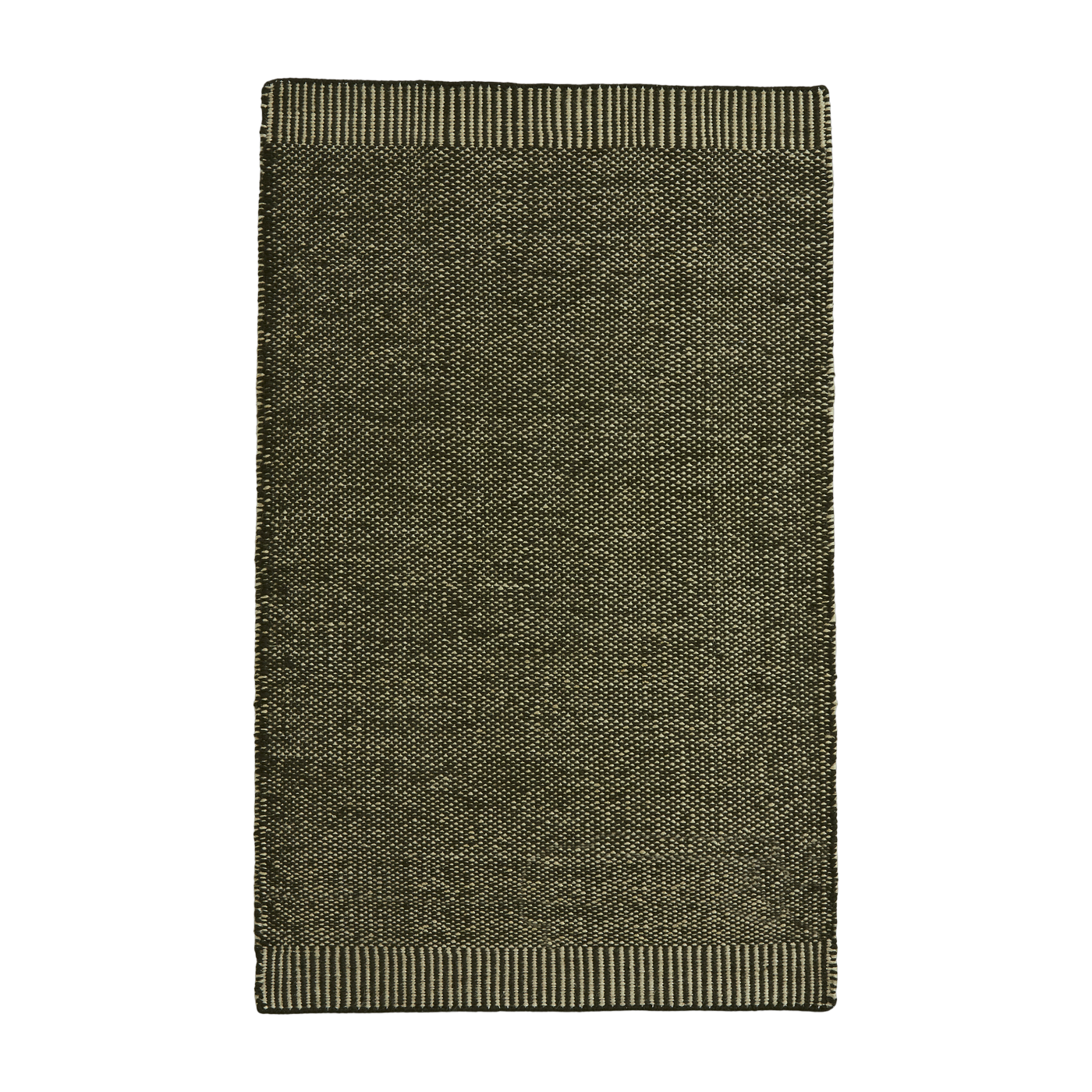 Rectangular wool and green jute rug mousse 90x140cm Rombo - Woud