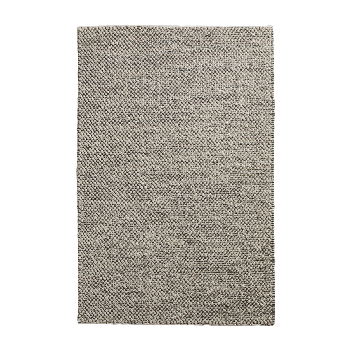 Dark grey wool rectangular rug 90x140cm Tact - Woud