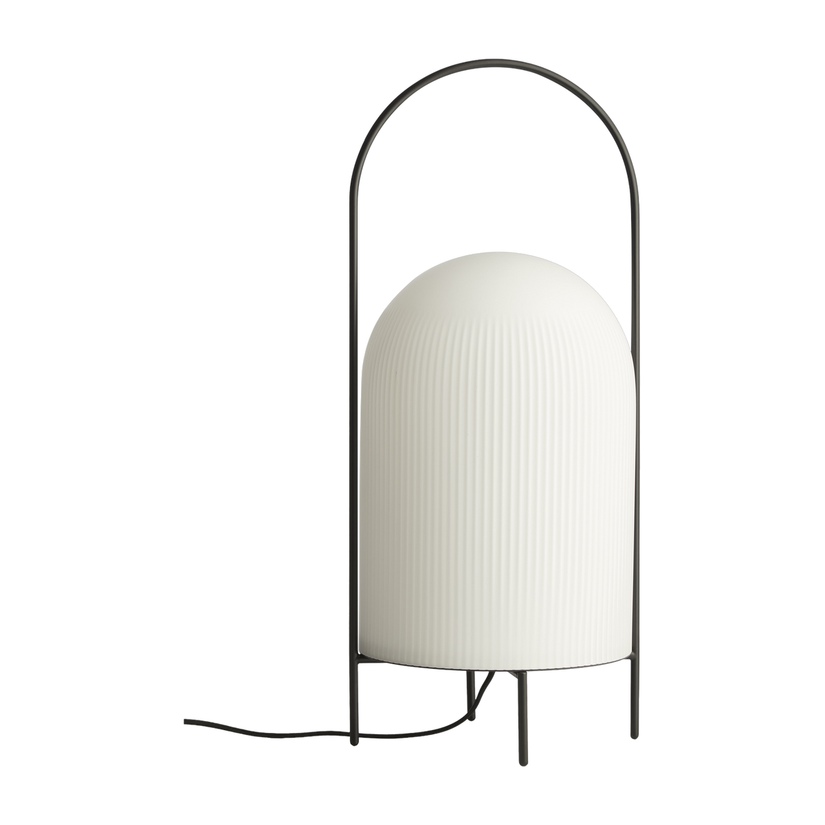 Lampe von sol aus Opalglas und schwarz lackiertem Metall 25x60cm Ghost -. Woud