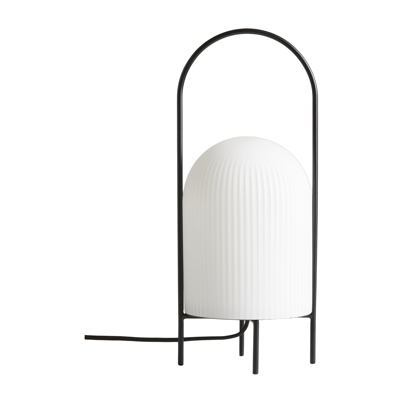 Lampe à poser en verre opale et métal peint noir 15x38cm Ghost - Woud