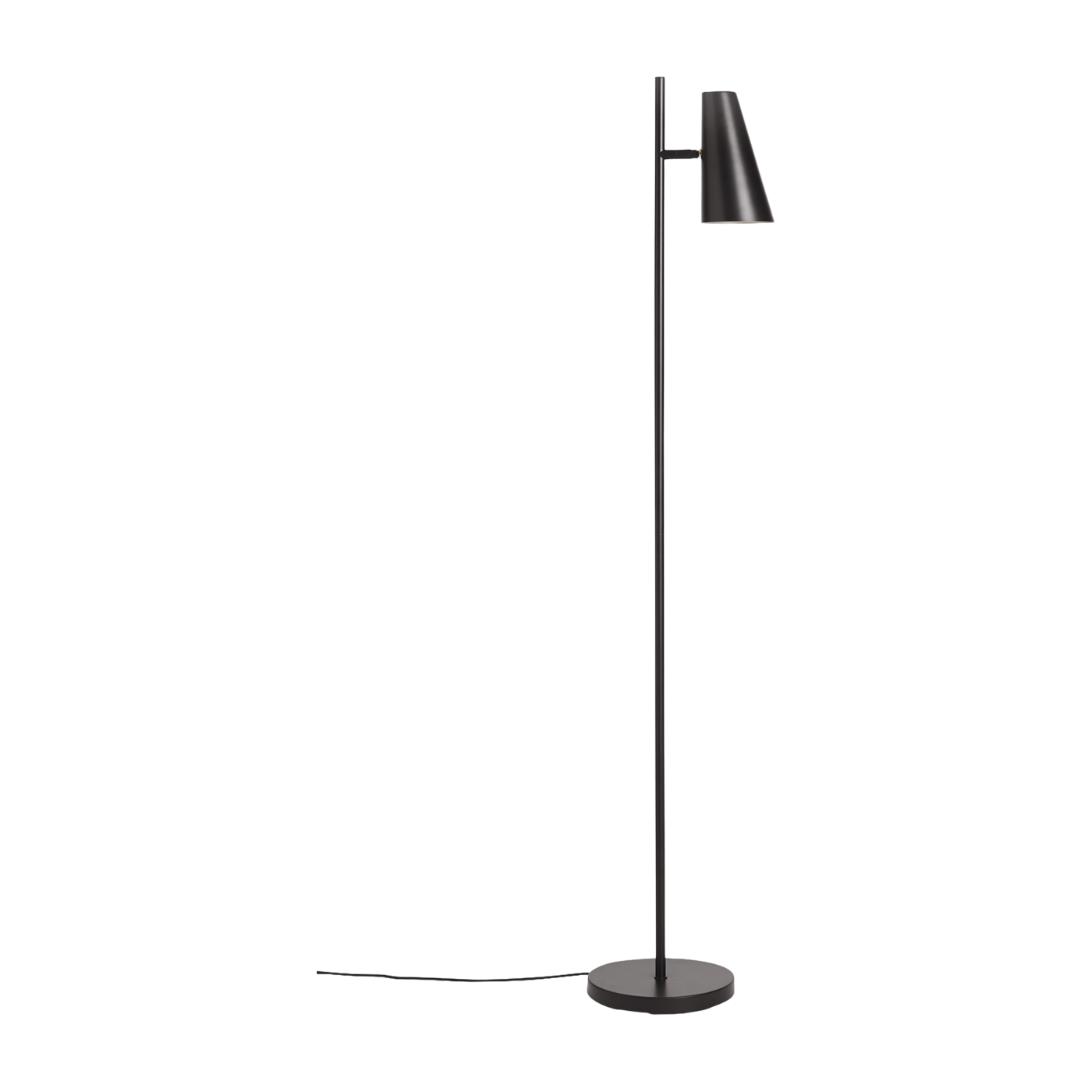 Lampada da terra orientabile con paralume in metallo verniciato nero 141, 5cm Cono - Woud