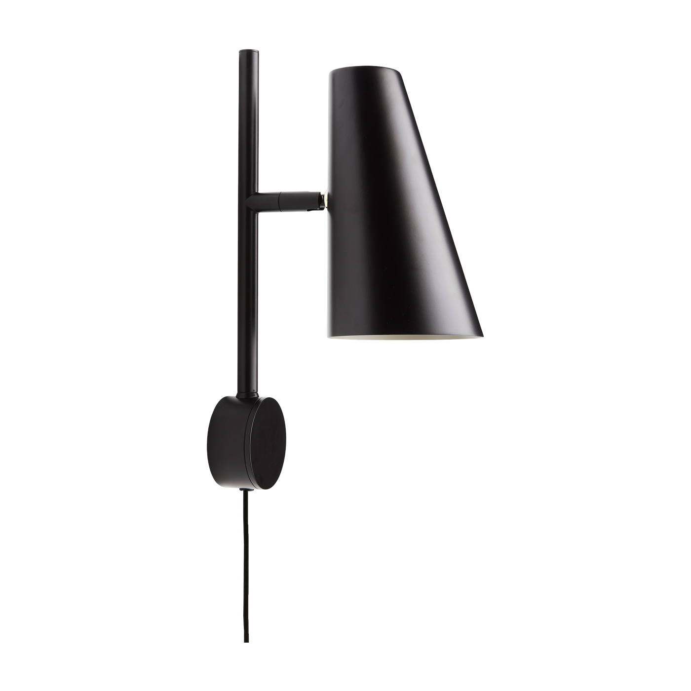 Lampada da parete orientabile in metallo verniciato nero 17x33, 3cm Cono - Woud