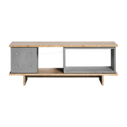Buffet bas en béton et plaqué chêne 154,5cm Dice configuration 22 - Lyon Béton