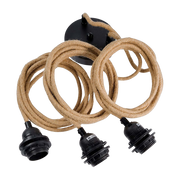 Plafonnier pour lampes suspendues - Naturel noir - 3 fixations - Bazar Bizar