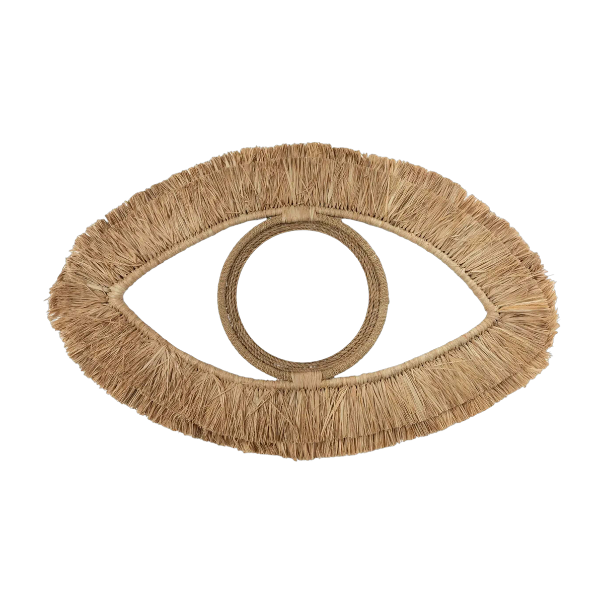 Miroir en raphia M naturel Eye - Bazar Bizar