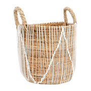 Cesta de macramé de punto recto - Blanco Natural - L - Bazar Bizar