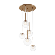 Suspension 5 globes en verre et métal doré 58cm Basic form - Maytoni