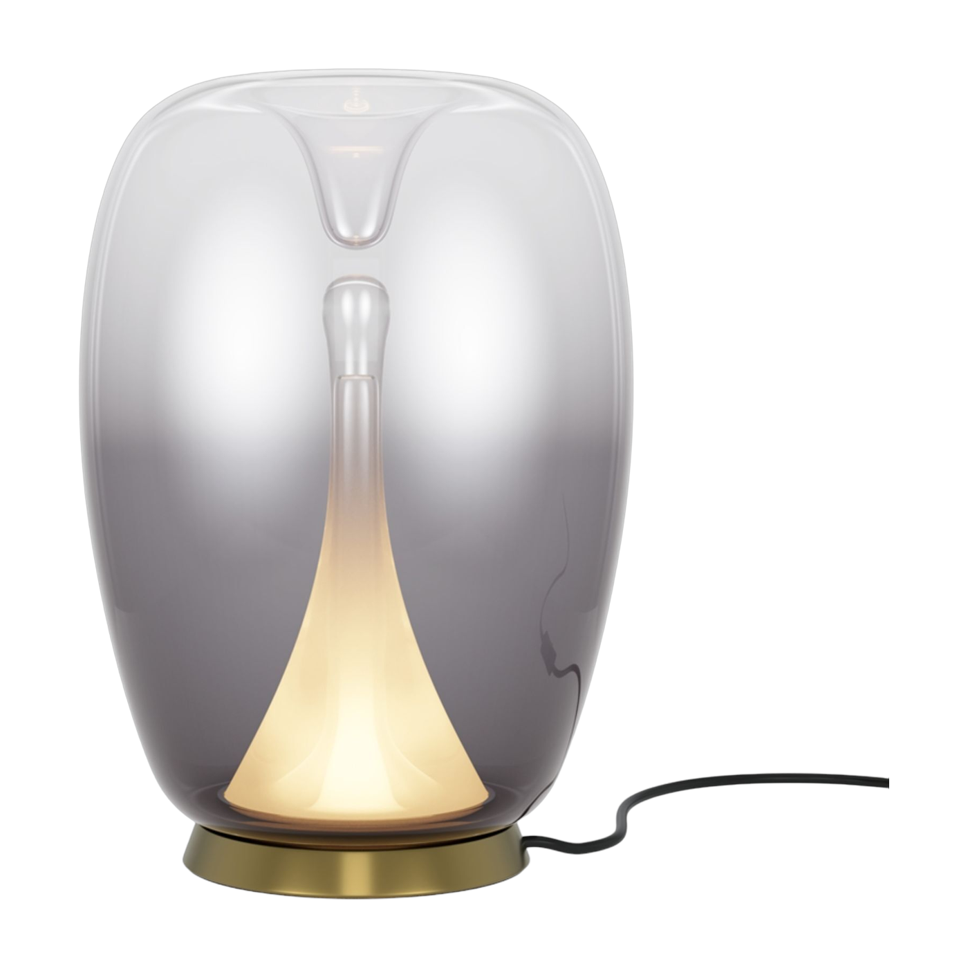 Globus-Tischlampe aus Rauchglas und goldfarbenem Aluminium 20x27, 2cm Splash - Maytoni