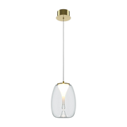 Pendelleuchte aus transparentem Glas und goldfarbenem Aluminium 20cm. Splash - Maytoni