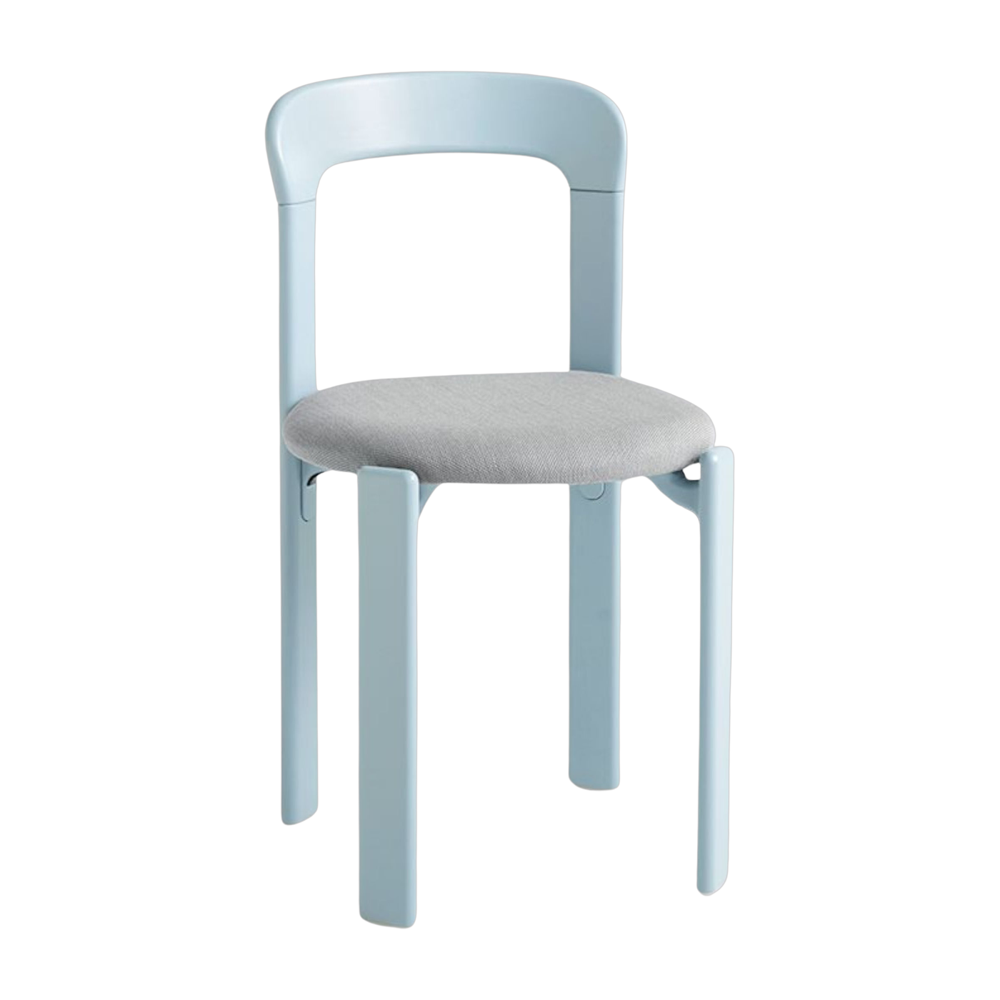 Silla de haya lacada y tela azul pizarra Rey - Hay