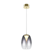 Suspension en verre fumé et aluminium doré 20cm Splash - Maytoni
